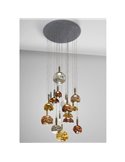 Lámpara de techo CHARLIZE 16 luces LED 96W 3520 lm cristal de colores dimable IP20 Cromo