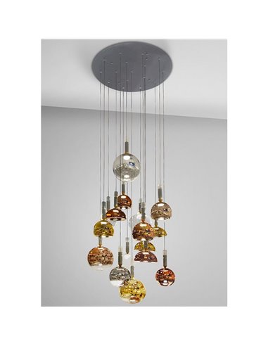 Lámpara de techo CHARLIZE 16 luces LED 96W 3520 lm cristal de colores dimable IP20 Cromo