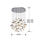 Plafonnier SPHERE Ø140 LED 288W 18720 lm 55 LED Bluetooth dimmable IP20 Chrome