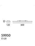 Plafón LED de superficie rectangular SOLID blanco 25W 2750Lm 60x120 cm CCT