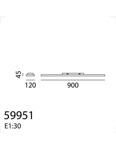 Luminária de teto LED de superfície SOLID, branca, 36W, 3800 lúmens, 90x120 cm, CCT