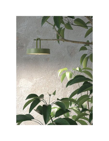 Lámpara LED adaptable mesa/colgante HOOK blanco portátil, 5W 75Lm IP44