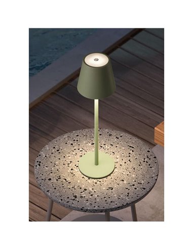 Luminária de mesa portátil PALS II LED verde 3W 200lm, CCT, bateria, IP44