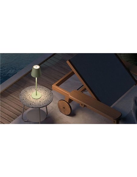 Lampe de table portable LED verte PALS II 3W 200Lm, CCT, batterie, IP44