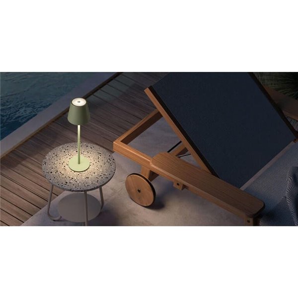 Lampe de table LED portable PALS II, grise, 3 W 200 lm, à piles, IP44