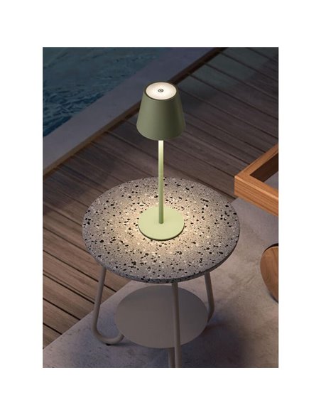 Luminária de mesa portátil LED PALS II, cinza, 3W 200lm, temperatura de cor controlada, bateria, IP44