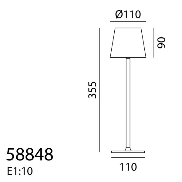 Luminária de mesa portátil LED PALS II, cinza, 3W 200lm, temperatura de cor controlada, bateria, IP44