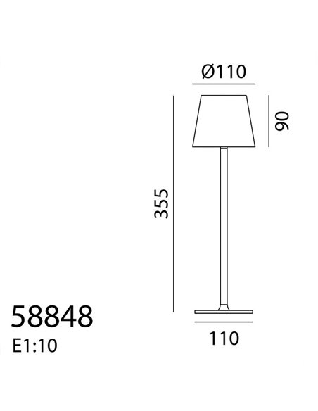 Lâmpada de mesa portátil LED PALS II Sand 3W 200Lm, CCT, bateria, IP44