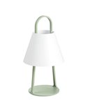 Lámpara portátil LED exterior LET verde 5W 200Lm 3000K IP44 con batería