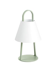 Lâmpada LED portátil para exterior, verde, 5W, 200 lúmens, 3000K, IP44, com bateria.