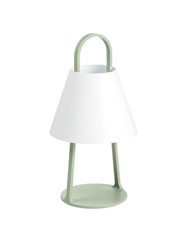 Lâmpada LED portátil para exterior, verde, 5W, 200 lúmens, 3000K, IP44, com bateria.