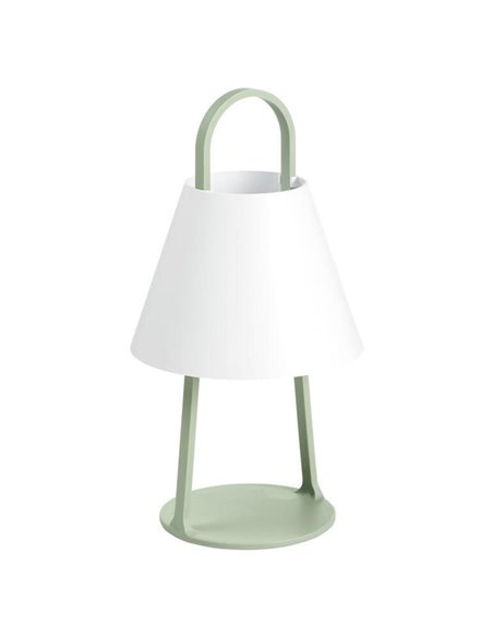 Lámpara portátil LED exterior LET verde 5W 200Lm 3000K IP44 con batería