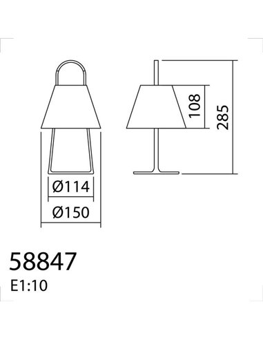 Lâmpada LED portátil para exterior, verde, 5W, 200 lúmens, 3000K, IP44, com bateria.