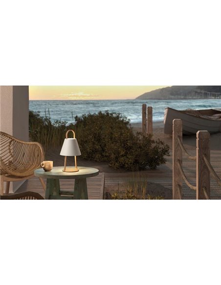 Lámpara portátil LED exterior LET verde 5W 200Lm 3000K IP44 con batería
