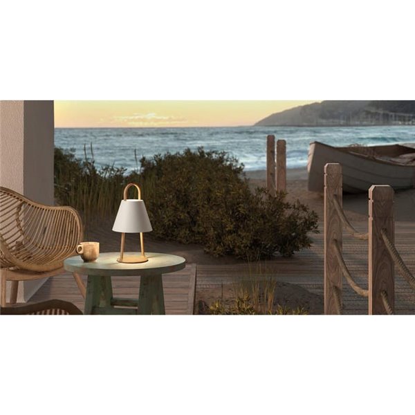 Lámpara portátil LED exterior LET verde 5W 200Lm 3000K IP44 con batería