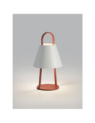 Lampe LED portable d'extérieur LET couleur terre cuite 5W 200lm 3000K IP44 avec batterie