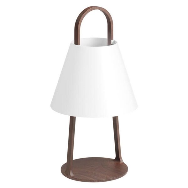 Luminária portátil de LED para exterior LET, cor nogueira, 5W, 200lm, 3000K, IP44, com bateria.