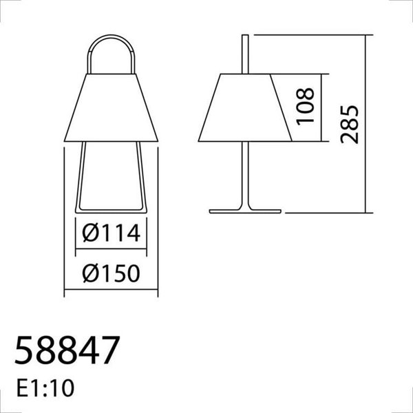 Luminária portátil de LED para exterior LET, cor nogueira, 5W, 200lm, 3000K, IP44, com bateria.
