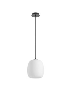 Suspension JAP XL noire avec boule en verre opale de Ø23 cm, douille E27 (non incluse)
