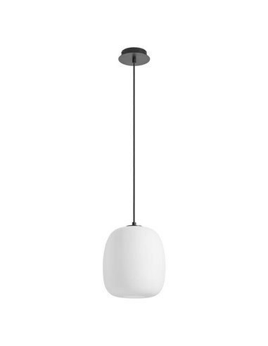 Suspension JAP XL noire avec boule en verre opale de Ø23 cm, douille E27 (non incluse)