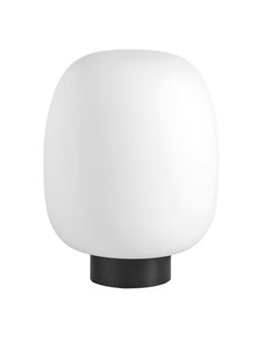 Lámpara de mesa JAP con base negra redonda Ø23cm cristal opal E27  (no incl.)