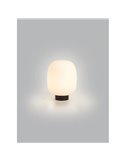 Lámpara de mesa JAP con base negra redonda Ø23cm cristal opal E27  (no incl.)