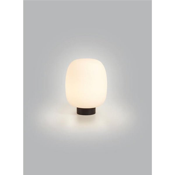 Lámpara de mesa JAP con base negra redonda Ø23cm cristal opal E27  (no incl.)