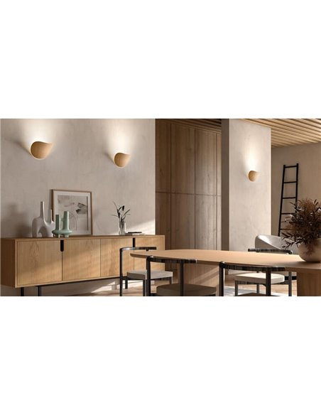 Aplique de pared LED orientable LEAF madera natural 7W 3000K 300Lm