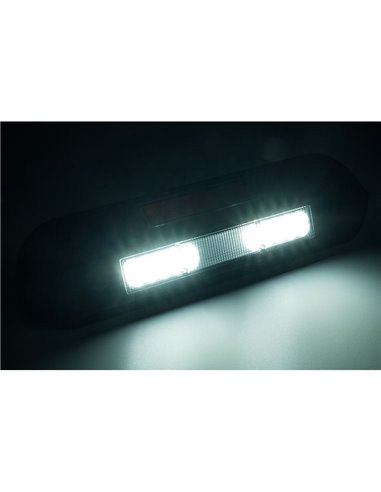 Luz de trabalho LED, posição, freio, pisca 12/24V LRD 3132/BL/PHK/6.5K carcaça preta R1-S1 2A EMC