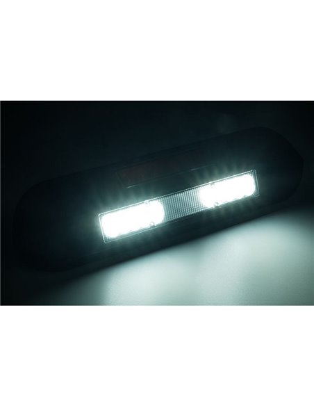 Faro de trabajo LED posición, freno, intermitente 12/24V LRD 3132/BL/PHK/6,5K carcasa negra R1-S1 2A EMC