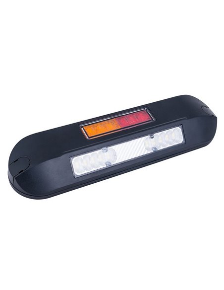 Faro de trabajo LED posición, freno, intermitente 12/24V LRD 3132/BL/PHK/6,5K carcasa negra R1-S1 2A EMC