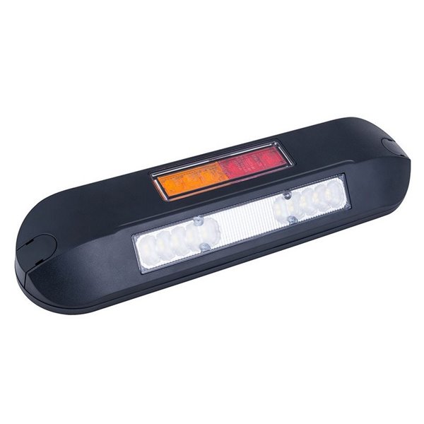Faro de trabajo LED posición, freno, intermitente 12/24V LRD 3132/BL/PHK/6,5K carcasa negra R1-S1 2A EMC