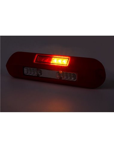 Faro de trabajo LED 12/24V posición, freno, intermitente LRD 3132/R/PHK/6,5K carcasa roja R1-S1 2A EMC