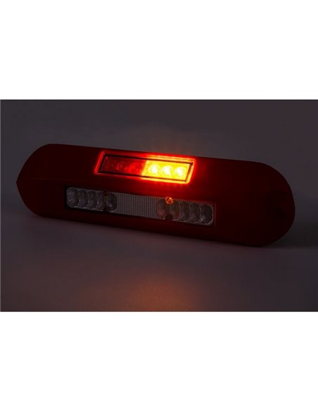 Luz de trabalho LED 12/24V, posição, freio, pisca LRD 3132/R/PHK/6.5K carcaça vermelha R1-S1 2A EMC