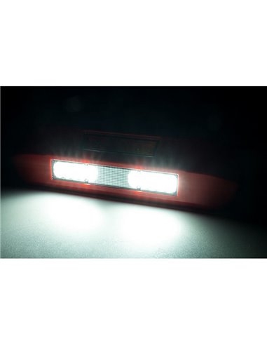 Faro de trabajo LED 12/24V posición, freno, intermitente LRD 3132/R/PHK/6,5K carcasa roja R1-S1 2A EMC