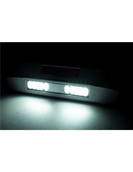 Luz de trabalho LED com posição, freio e pisca, 12/24V LRD 3132/WH/PHK/6.5K, carcaça branca, R1-S1 2A EMC