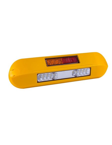 Faro de trabajo LED 12/24V posición, freno, intermitente LRD 3132/Y/PHK/6,5K carcasa amarilla R1-S1 2A EMC