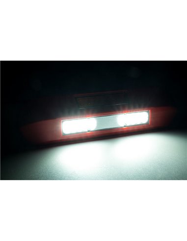 Luz de trabajo LED 12/24V posición, freno, intermitente LRD 3132/R/PHK/4K carcasa roja R1-S1 2A EMC