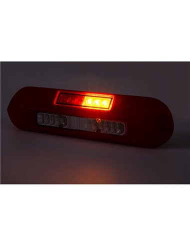 Luz de trabajo LED 12/24V posición, freno, intermitente LRD 3132/R/PHK/4K carcasa roja R1-S1 2A EMC