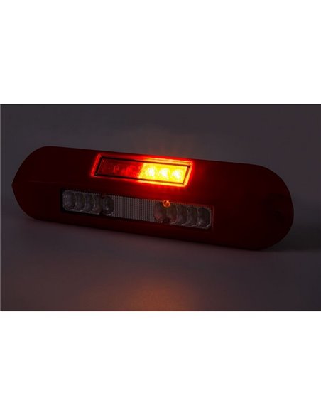 Luz de trabajo LED 12/24V posición, freno, intermitente LRD 3132/R/PHK/4K carcasa roja R1-S1 2A EMC