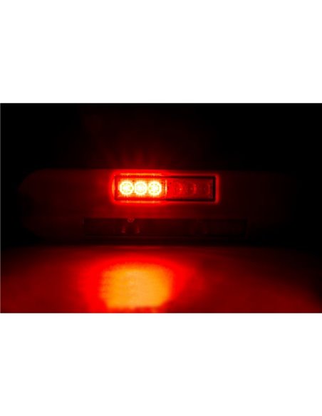 Luz de trabajo LED 12/24V posición, freno, intermitente LRD 3132/R/PHK/4K carcasa roja R1-S1 2A EMC