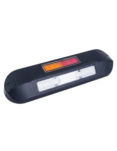 Faro de trabajo LED 12/24V posición, freno, intermitente LRD 3132/BL/PHK/4K carcasa negra R1-S1 2A EMC