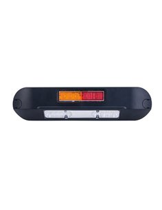 Faro de trabajo LED 12/24V posición, freno, intermitente LRD 3132/BL/PHK/4K carcasa negra R1-S1 2A EMC 2