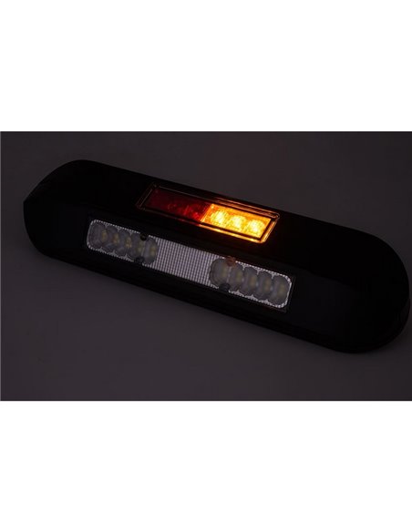 Projecteur de travail à LED 12/24 V, position, feu stop, clignotant LRD 3132/BL/PHK/4K, boîtier noir R1-S1 2A EMC