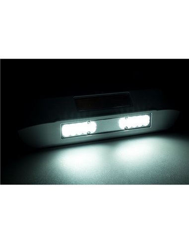 Faro de trabajo con posición, freno, intermitente LED 12/24V LRD 3132/WH/PHK/4K carcasa blanca R1-S1 2A EMC