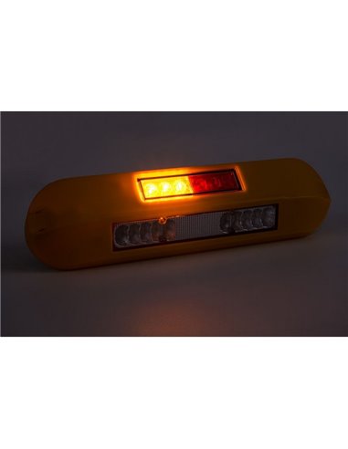 Luz de trabalho LED 12/24V, posição, freio, pisca LRD 3132/Y/PHK/4K, carcaça amarela R1-S1 2A EMC