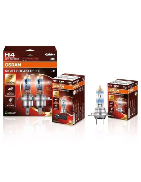 Bombilla H11 Night Breaker 220 + 220% 64211NB220 caja de cartón unitaria