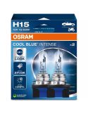Pack 2 Bombillas halógenas OSRAM COOL BLUE INTENSE H15 64176CBN-2HB 12V – Luz blanca intensa efecto LED