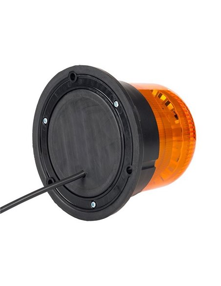 Balise lumineuse rotative à LED à clignotement unique LDO 2660 12/24 V, à visser, avec câble, homologuée ECE R10, CEM IP68