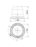 Rotativo LED LDO 2660 12/24V destello simple F-Flash, atornillable, con cable ECE R10 EMC IP68